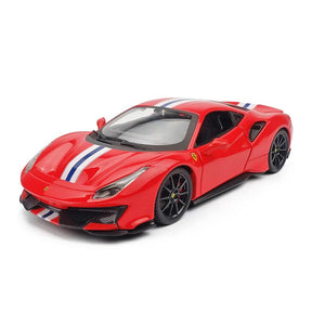 Ferrari 488 Pista em Escala 1/24 (Fundido em Liga de Metal)