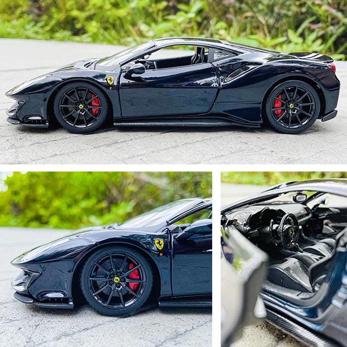 Ferrari 488 Pista em Escala 1/24 (Fundido em Liga de Metal)