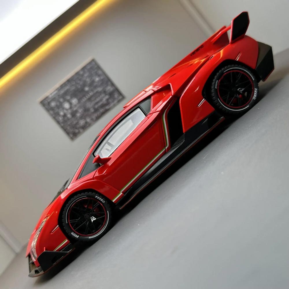 Lamborghini Veneno em Escala 1/24 (Fundido em Liga de Metal)