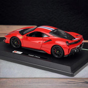 Ferrari 488 Pista em Escala 1/24 (Fundido em Liga de Metal)