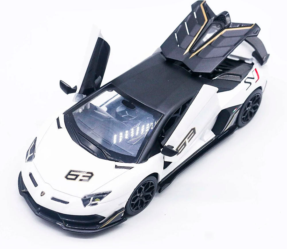 Lamborghini Aventador SVJ63 em Escala 1/24 (Fundido em Liga de Metal)