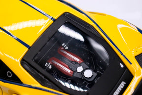 Ferrari 488 Challenge Amarela em Escala 1/24 (Fundido em Liga de Metal)