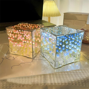 luminária Espelhada Cubo Jardim infinito