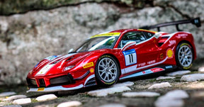 Ferrari 488 Challenge Vermelha em Escala 1/24 (Fundido em Liga de Metal)