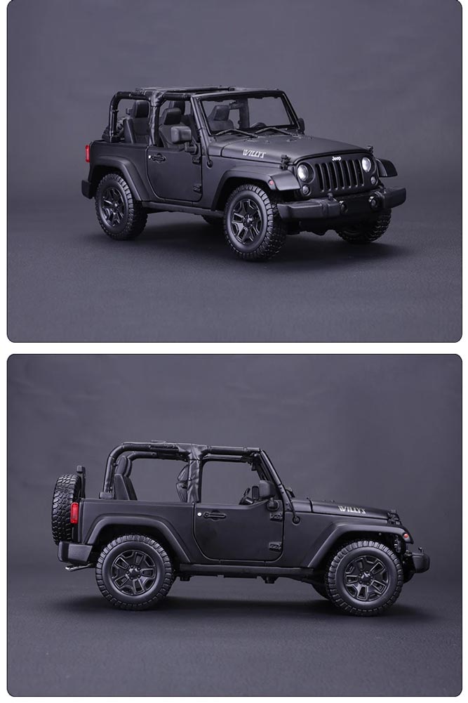 Jeep Wrangler Willys emEscala 1/18 (Fundido em Liga de Metal)