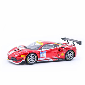 Ferrari 488 Challenge Vermelha em Escala 1/24 (Fundido em Liga de Metal)