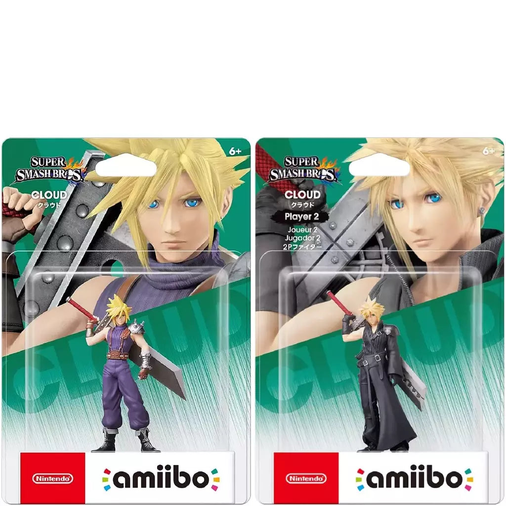 Action Figure Cloud Strife Player 1 e 2 Amiibo | Super Smash Bros (Final Fantasy)