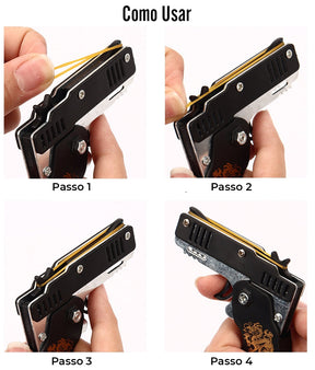 Mini Pistola de Elásticos + 60 Elásticos de Brinde (ESTOQUE LIMITADO)