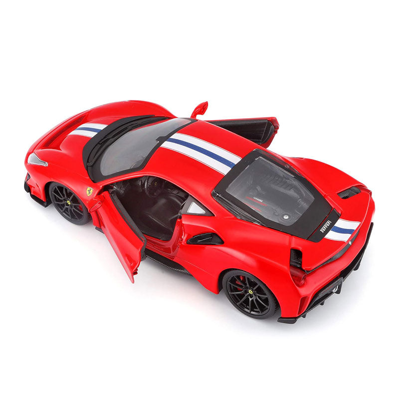 Ferrari 488 Pista em Escala 1/24 (Fundido em Liga de Metal)