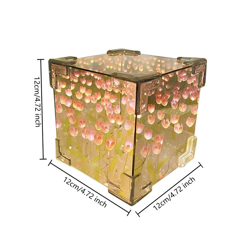 luminária Espelhada Cubo Jardim infinito