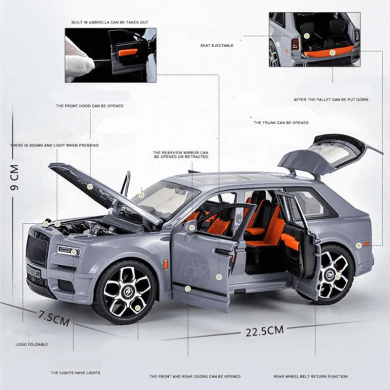 Rolls Royce Cullinan em Escala 1/20 (Modelo Fundido em Metal)