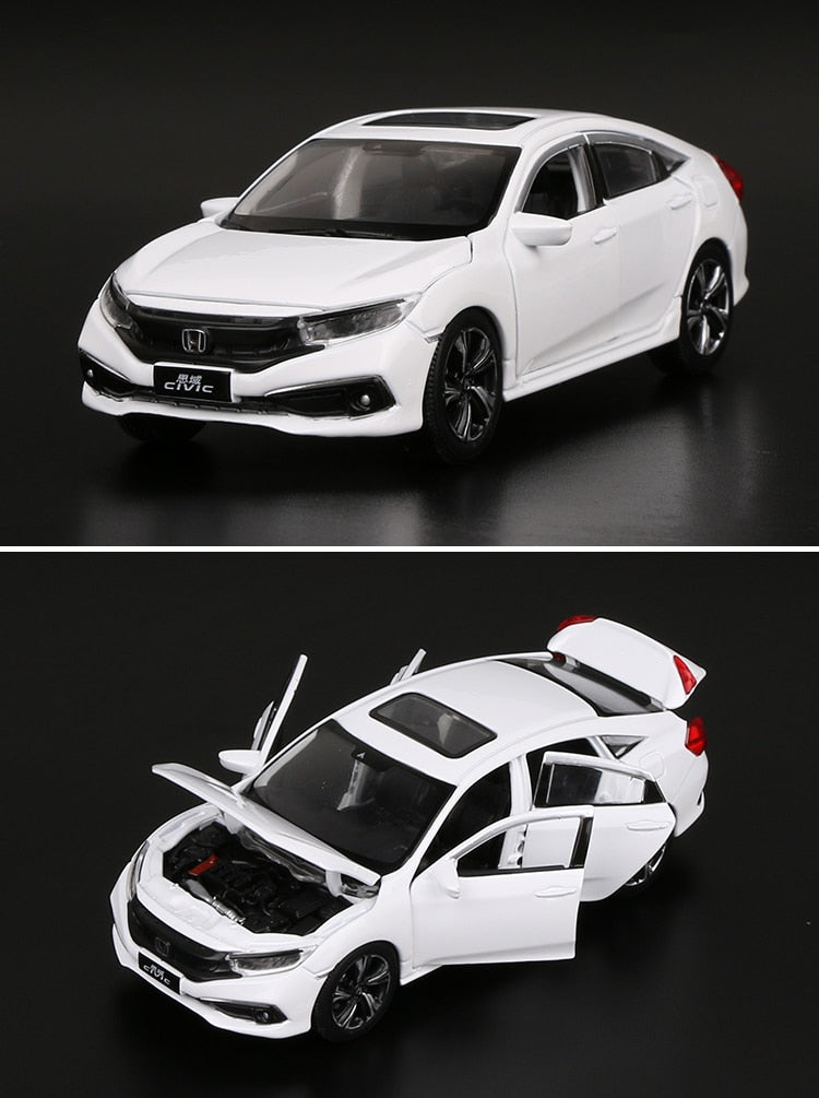 Honda Civic em Escala 1/36 (Fundido em Liga de Metal)