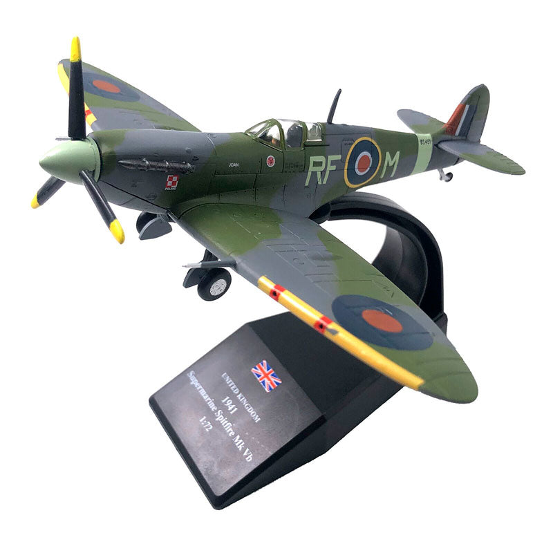 Spitfire Supermarine Britânico em Escala 1/72 (Fundido em Liga de Metal)