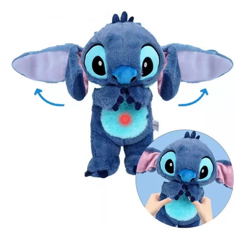 Stitch que Respira: Pelúcia que Mexe as Orelhas e Luz