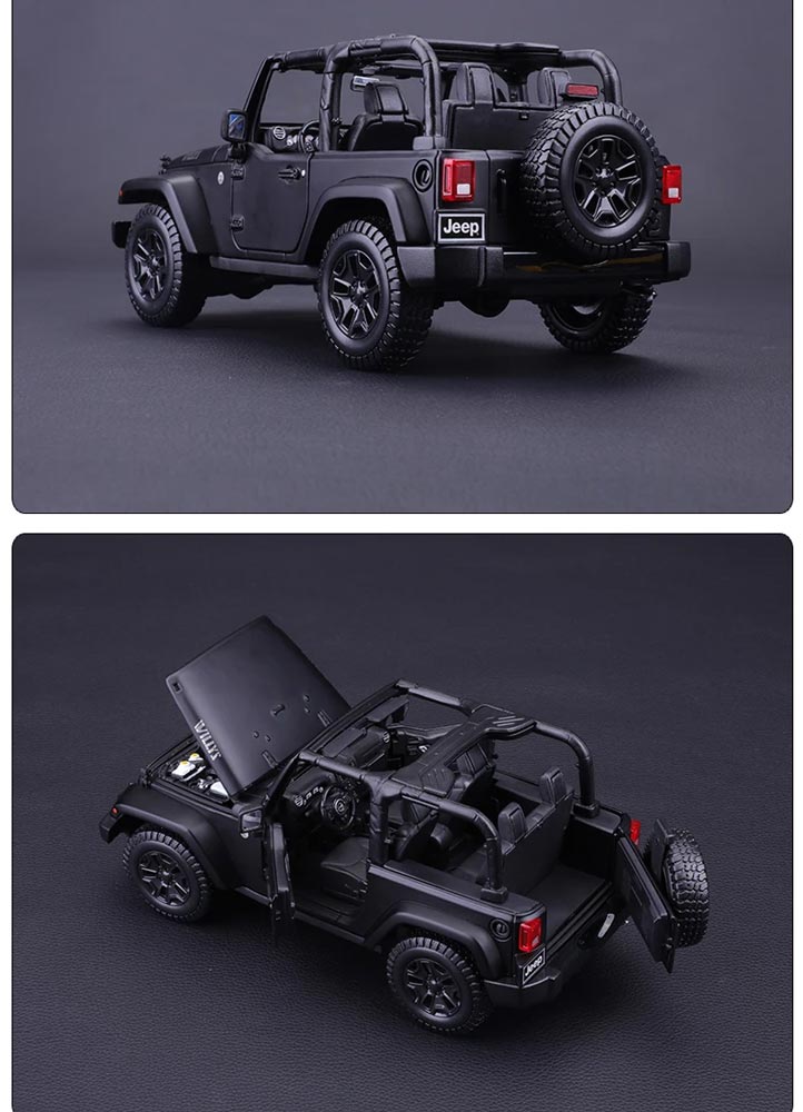 Jeep Wrangler Willys emEscala 1/18 (Fundido em Liga de Metal)