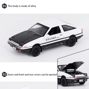 Toyota AE86 em Escala 1/32 (Modelo Fundido em Metal)