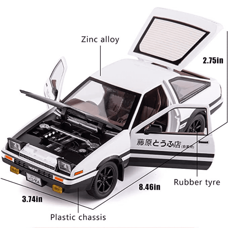 Toyota AE86 em Escala 1/20 (Fundido em Liga de Metal)